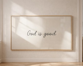 God Is Good Wall Art Printable, Neutral Christian Faith Decor, Minimal Scripture Quote Print, Modern Christian Home Decor, Digital Download