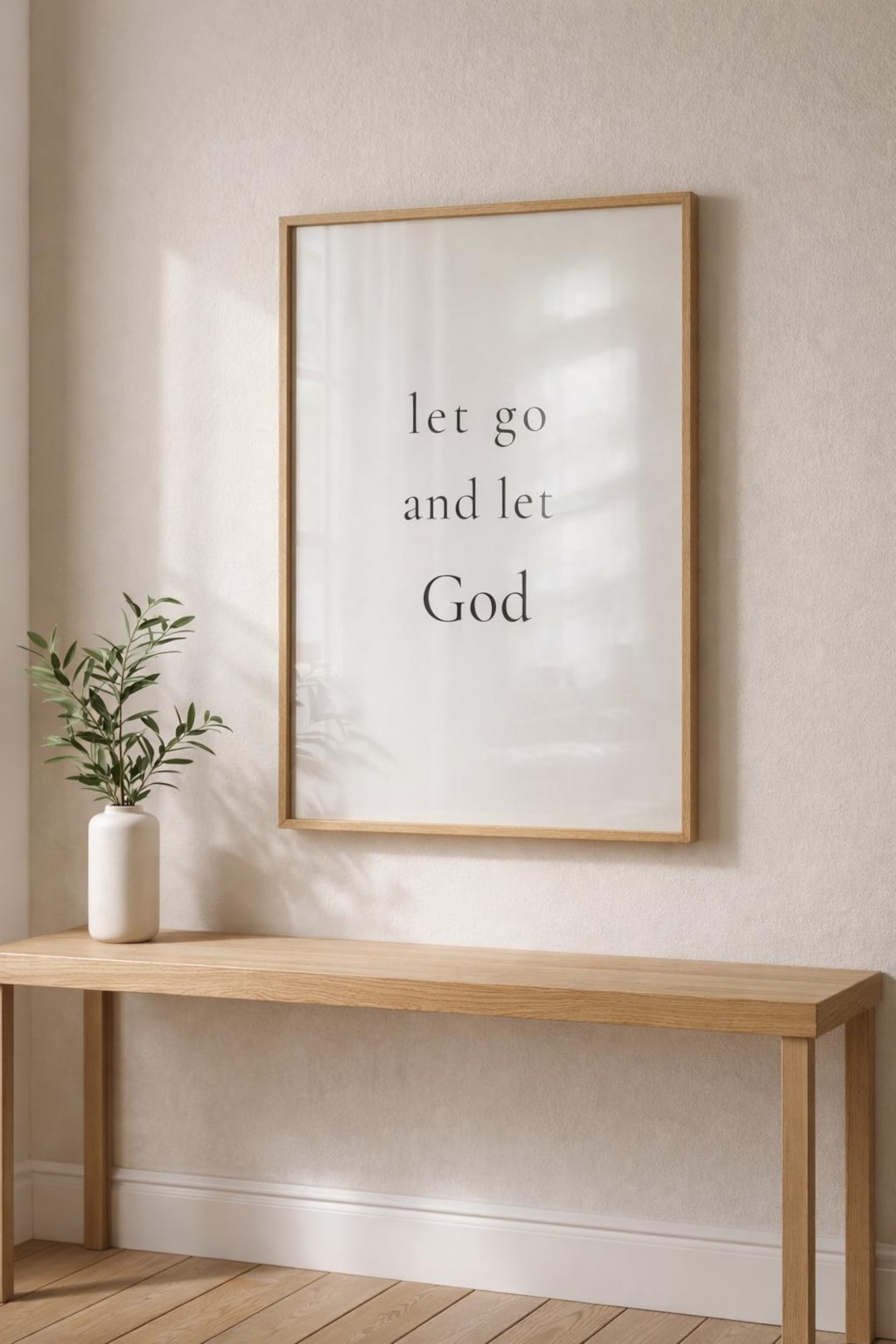 Let Go and Let God Printable Wall Art, Christian Quote Poster ...