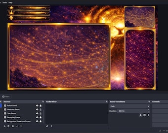 Astral Sovereign Twitch/TikTok OBS Scene – Single Scene Overlay Layout (Instant Import JSON)