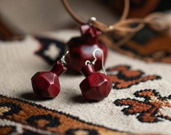 Conjunto de collar y pendientes "Anar" de madera hechos a mano