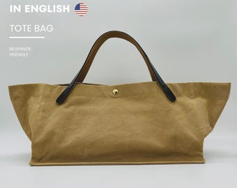 Patrón de costura para bolso de mano / Bolso de compras minimalista DIY (Patrón PDF)