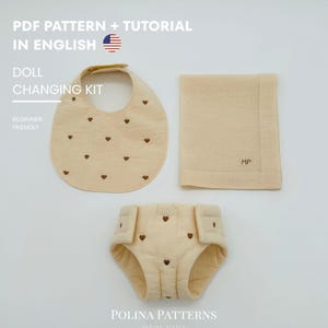 Puppen-Windel-, Lätzchen- & Spucktuch-Set - PDF-Schnittmuster - bebilderte Schritt-für-Schritt-Anleitung