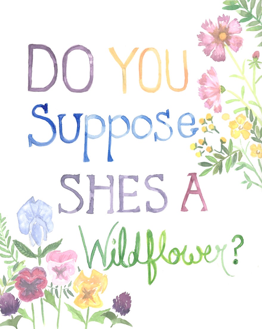 Shes a Wildflower Watercolor Print - Etsy