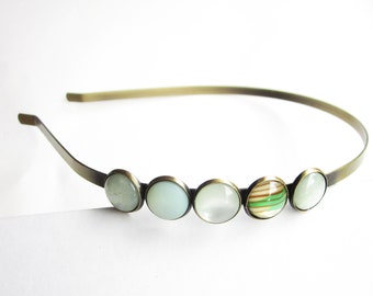 Satin Haarreif Schlicht Breit Haarreifen Haarband Haarschmuck Stoff Grün