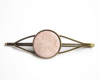 pink hair clip, bronze hair clip, simple minimalist, large