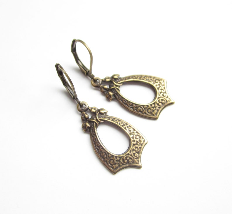 Bronze earrings in vintage style image 1