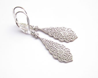 silver-plated vintage earrings