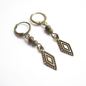 Ethno single earrings in a geometric shape image 5