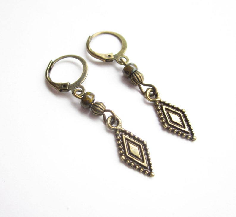 Ethno single earrings in a geometric shape image 5