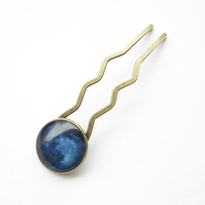 blue moon hairpin, hair fork, space, moon (198)