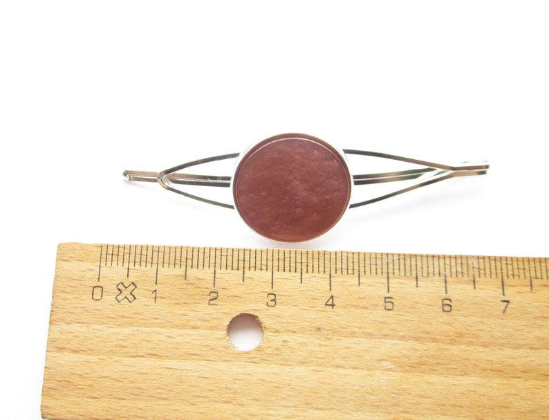 70s80s boho, hair clip bronze plain minimalist hippie style light pink hair clip ice crystal bohemian