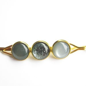 light grey hair clip, hair clip gold coloured, bobby pin, pastel minimalist image 4