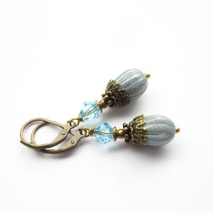 blaue Vintage Style Ohrhänger, Ohrringe boho, opulenter blauer Ohrschmuck Bild 7