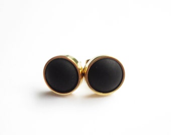 mini stainless steel studs, small simple studs gold,- black
