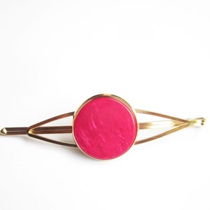 Hair clip pink, delicate rose gold colored hair clip, simple minimalist, large (331)
