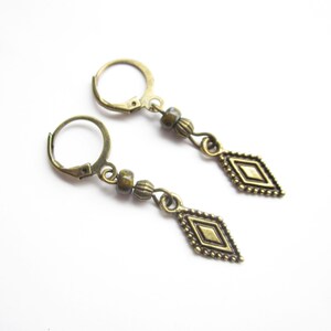 Ethno single earrings in a geometric shape image 3