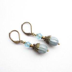 blaue Vintage Style Ohrhänger, Ohrringe boho, opulenter blauer Ohrschmuck Bild 6