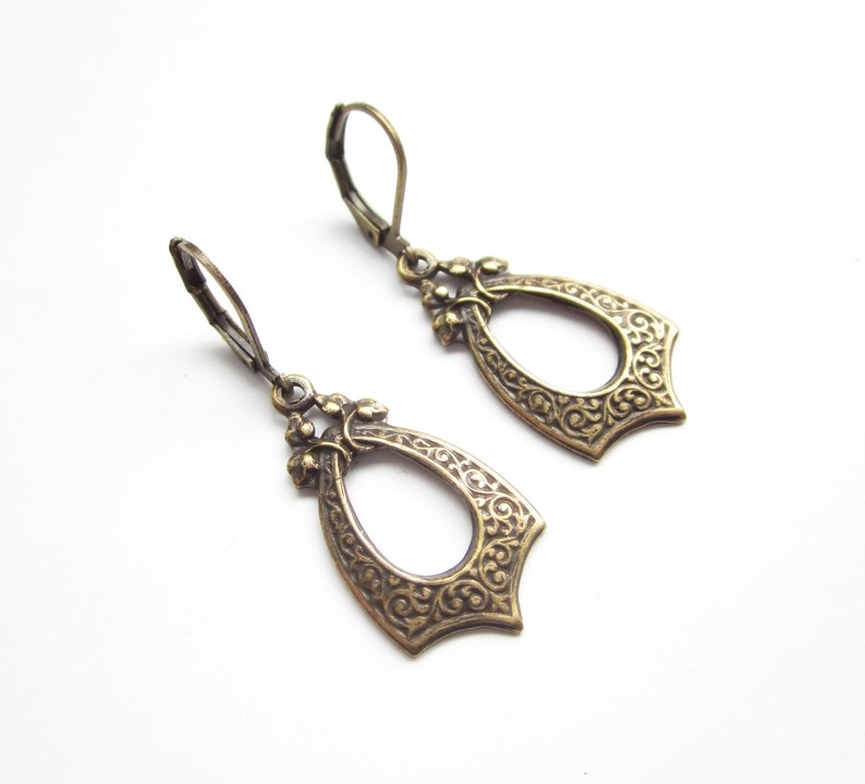 Bronze earrings in vintage style image 4