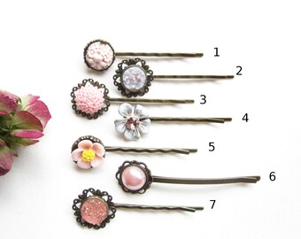 Choose your flower hair clip pink