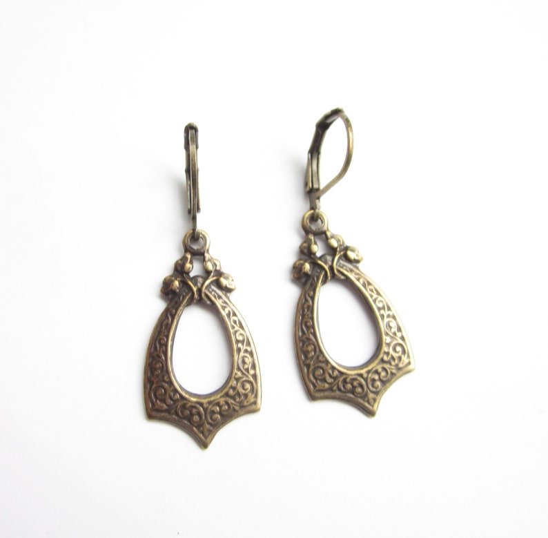 Bronze earrings in vintage style image 5