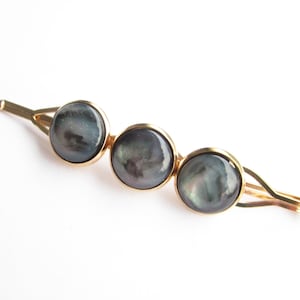 Aurora Borealis hair clip, gold-colored hair clip, bobby pin, minimalist, gray, galaxy (261)