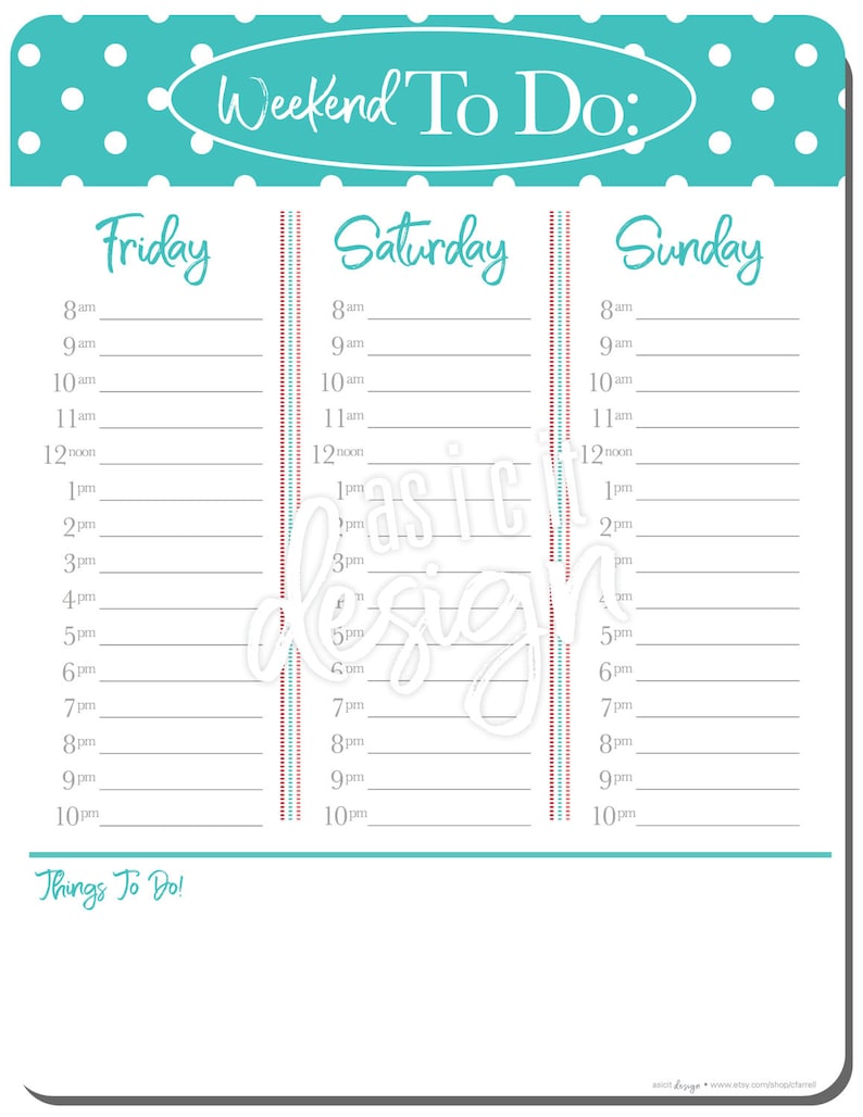 Weekend to Do List | Etsy