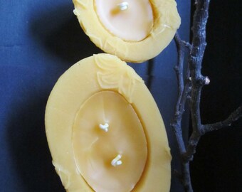 100% Beeswax Candles Gift Set-The Purist, Unscented Candles, Hypoallergenic, Eco-friendly Candles, Natural Yellow color