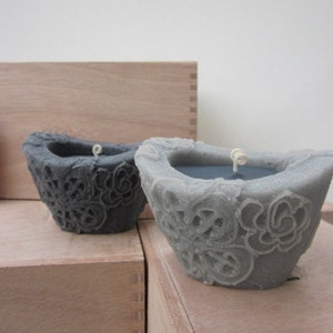 Men's Gifts, Beeswax Candle Gift, Charcoal and Grey image 1