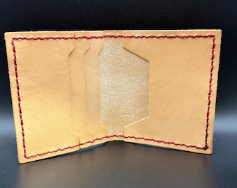 Cartera de cuero hecha a mano solo para tarjetas