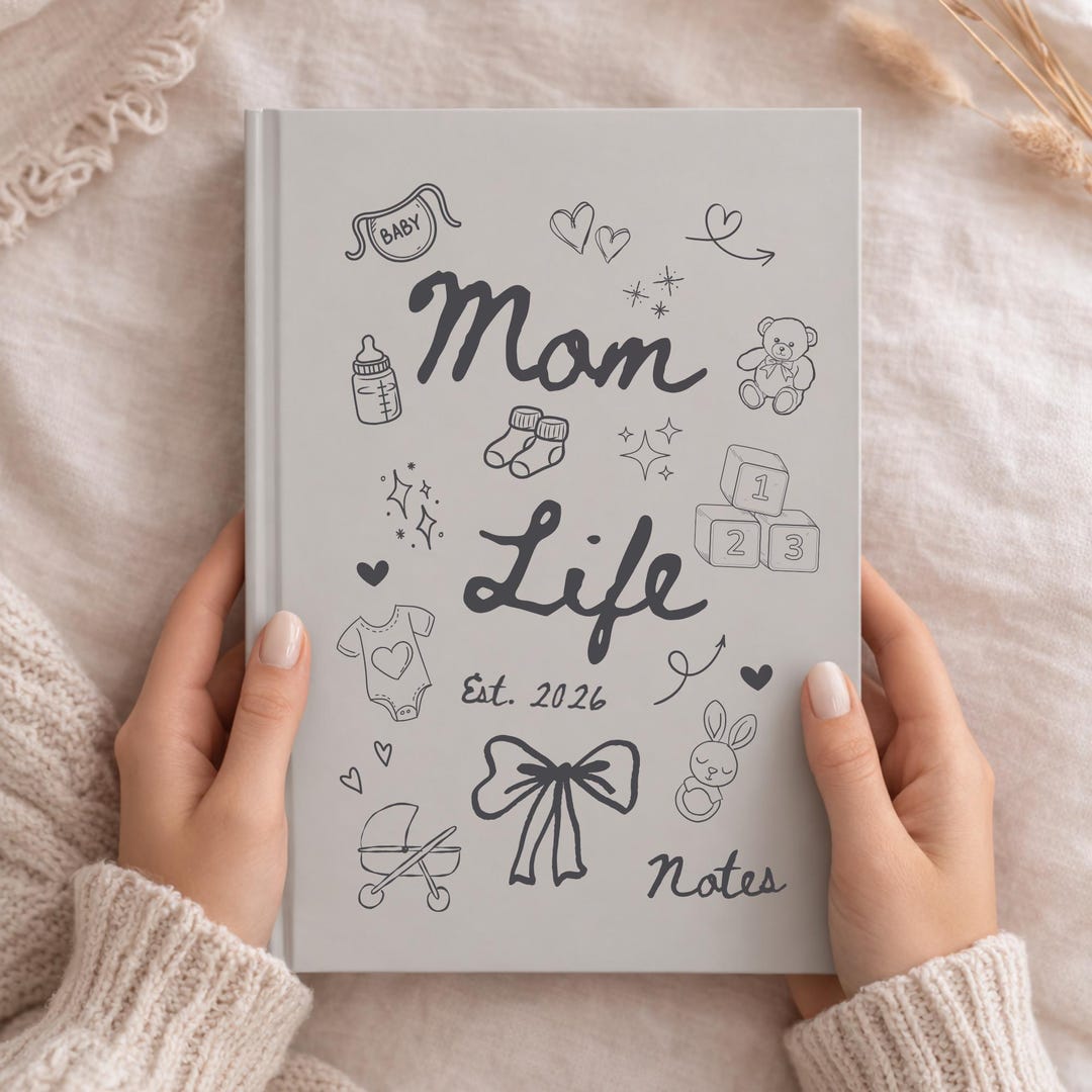 Mom Notebook Design Personalized Mom Notebook Est 2026 | Custom Mom Life Notes | New Mom ...