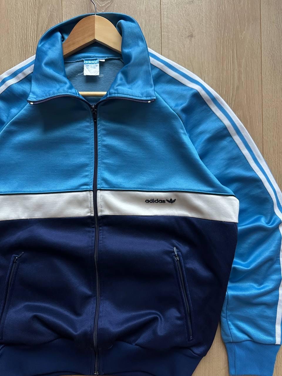 Vintage Adidas Track Jacket West Germany Blue Zip up Retro 70s 80s