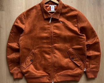 Vintage 80s Puma Leather Bomber Jacket Men's XL - Etsy