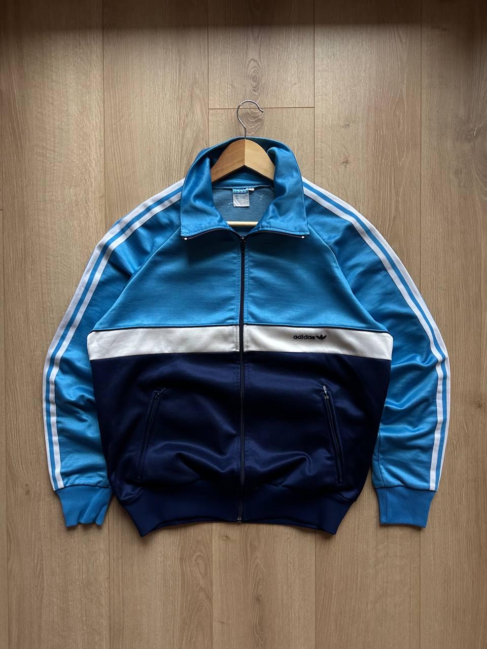 Vintage Adidas Track Jacket West Germany Blue Zip up Retro 70s 80s