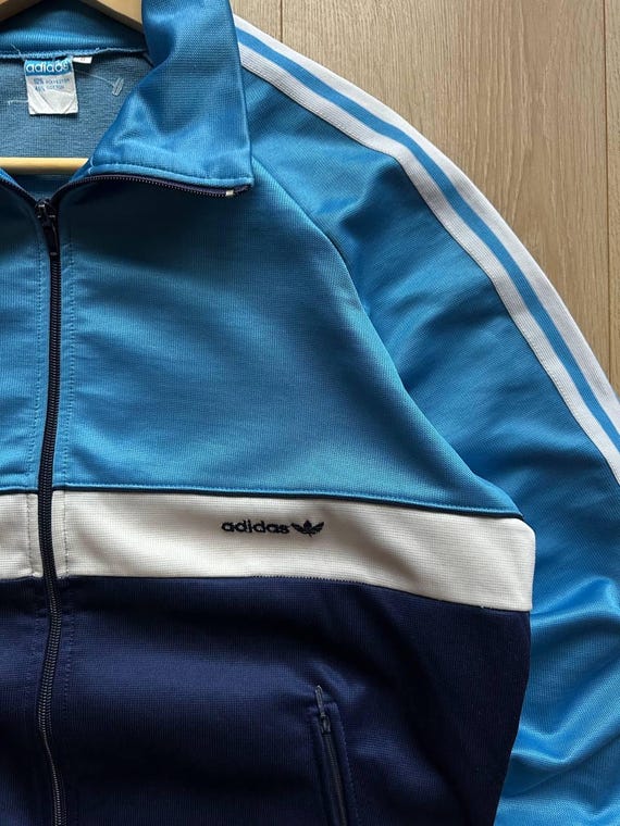 Vintage Adidas Track Jacket West Germany Blue Zip up Retro 70s 80s