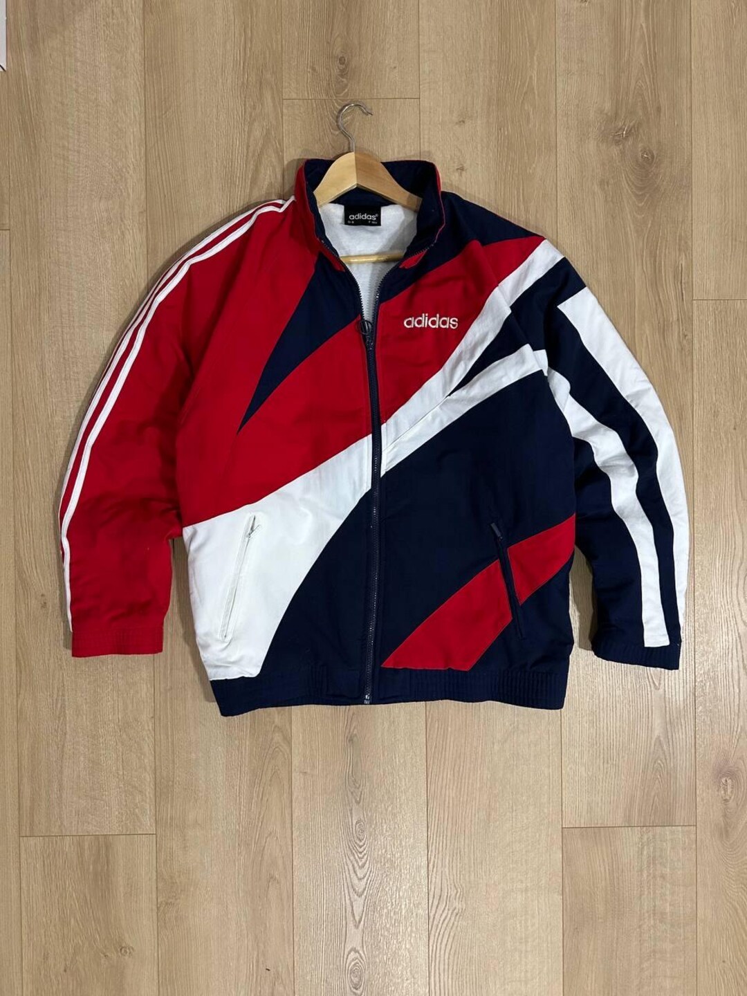 Tri Color Jacket Vintage Adidas Tri-color Jacket Red Navy White Retro 90s Track Jacket ...