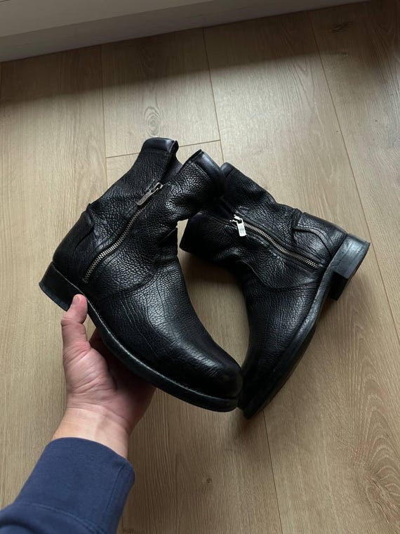 Alberto Fasciani Leather Ankle Boots Black Made in Italy Zip Boots Luxury Italian Designer Shoes