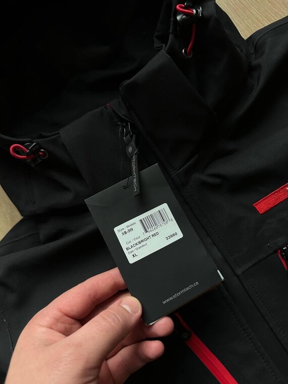 Stormtech Patrol Softshell Jacket Black Red XL Ho… - image 7