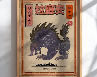 Behemoth Poster - Monster Hunter World inspirierte Wandkunst