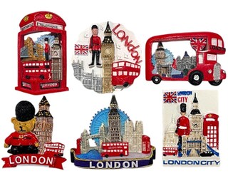 Magnete Frigorifero 3D Londra UK - Souvenir Turistico In Resina - Mini Cabina Telefonica Rossa - Regalo Da Viaggio - 5x10 Cm