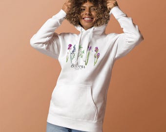 Wildflower Dreams Women’s Hoodie, Cotton Cozy Floral Graphic Sweatshirt.