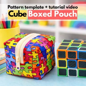Molde para costurar estojo em formato de cubo (faça você mesmo) [Molde digital + vídeo tutorial] Rubiks