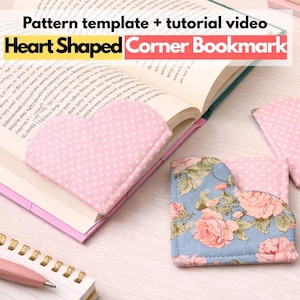 How to Make Heart Shaped Corner Bookmark [Digital Pattern + Video Tutorial] DIY Sewing Projects