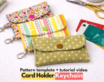 Card Holder Keychain Sewing Pattern | Fabric Wallet | PDF Pattern & Video Tutorial
