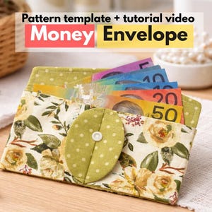DIY Money Envelope Cash Folder Sewing Pattern (Digital Pattern + Video Tutorial)