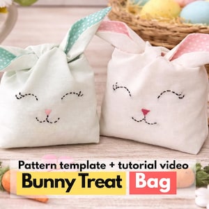 DIY Easter Bunny Treat Bag Sewing Pattern (Digital Pattern + Video Tutorial)
