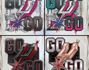 Go Spurs Go PNG / Basket retrò PNG / Design vintage per il giorno della partita / Design per la maglietta dei tifosi degli Spurs / Grafica di basket PNG / Appassionato di sport retrò png
