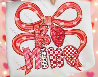 Be Mine Coquette Bow Valentine Brushstroke PNG, Diseño de día del amor con lazo rosa, Sublimación femenina del día de San Valentín, Corazón garabato, sé mío png