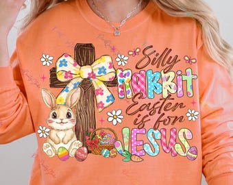 Conejo tonto de Pascua es para Jesús PNG / Conejo de Pascua cristiano PNG / Cita religiosa de Pascua PNG / Lindo diseño de Pascua coqueta