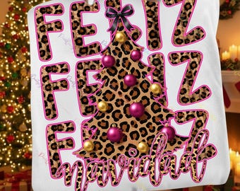 Feliz Navidad PNG, Navidad 2025 PNG, Navidad Familiar PNG, Navidad Española, Diseño de Sublimación de Árbol de Ganchillo (Descarga Digital)