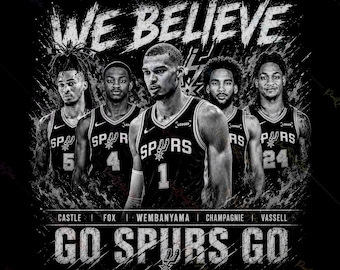 Go Spurs Go PNG, We Believe Spurs Basketball Graphic, Vintage Game Day Shirt Design, Retro San Antonio Fan PNG, Basketball Team Spirit